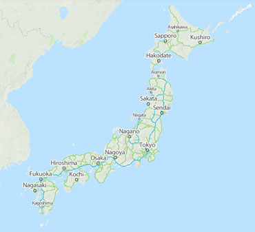 Percorso Japan Rail Pass
